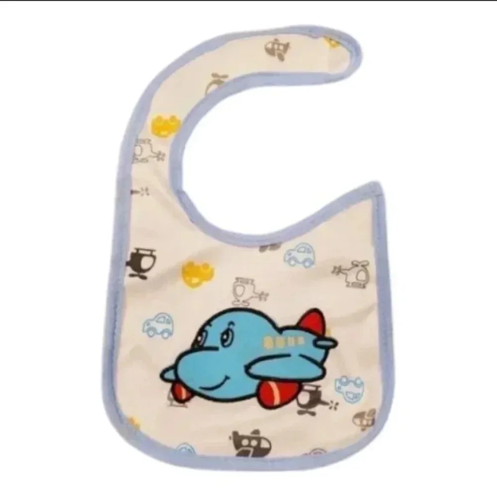 Baby Boy Gift Set Blue Plane Bib, Mittens, Socks Gift Set With Organza Bag